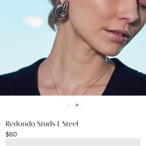 EDBLAD redondo chunky gold and chrome earrings